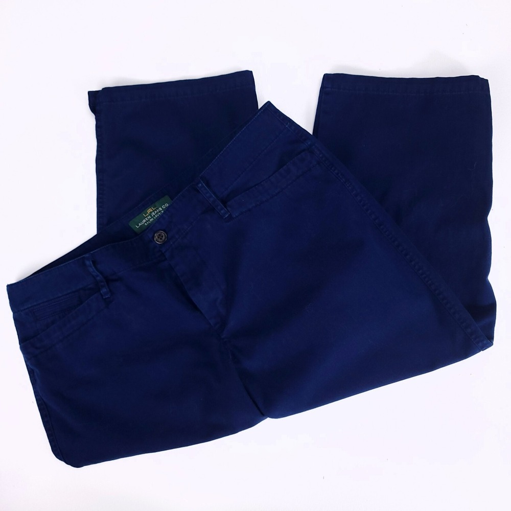 Lauren Ralph Lauren Navy Blue Cropped Chino Pants‎ Womens 10 Cotton